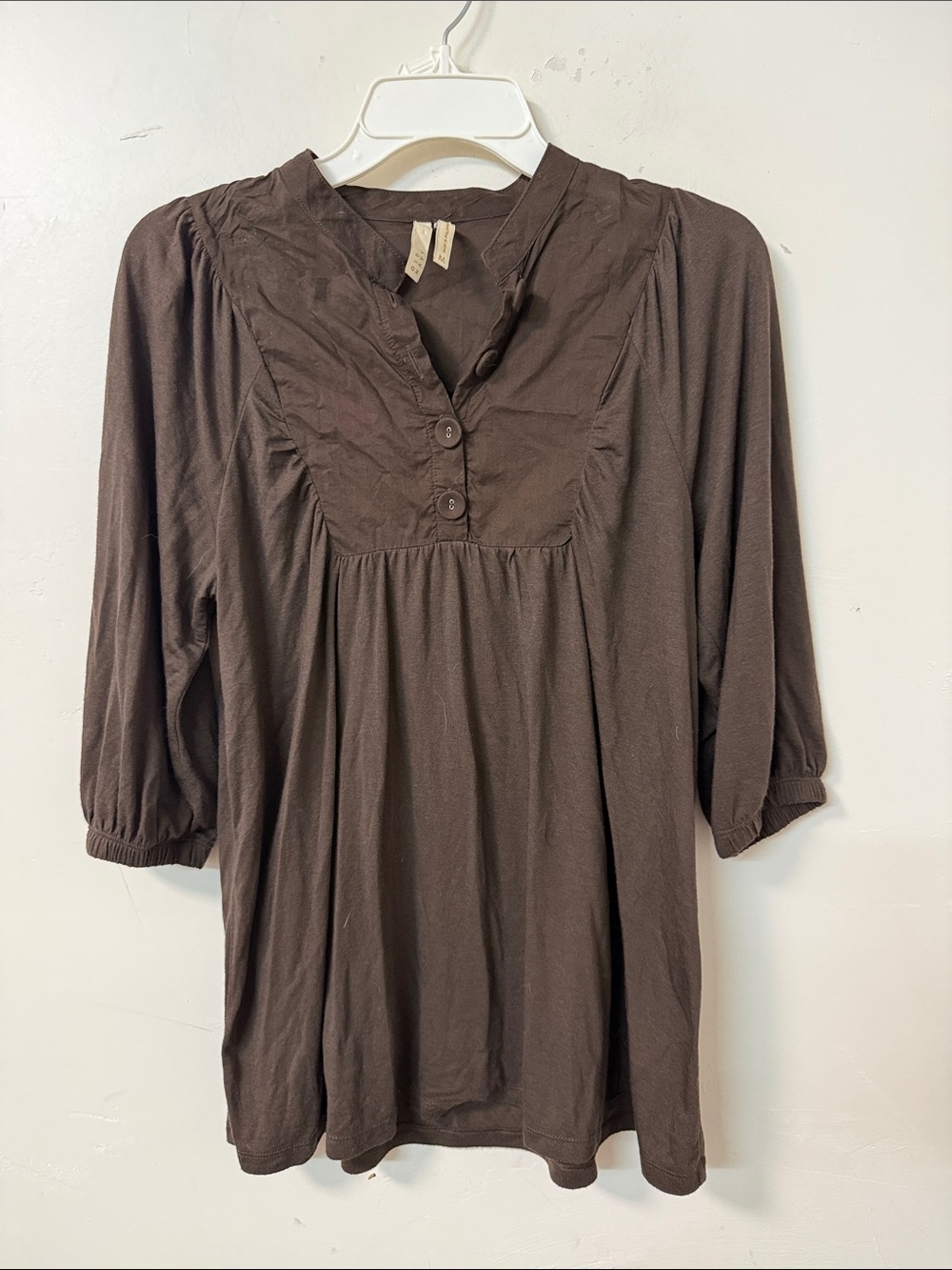 Old Navy Brown Split-Neck Peasant Tunic 2007